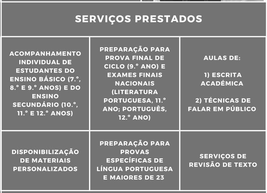 Serviço de Explicações - Português e Literatura Portuguesa (online)