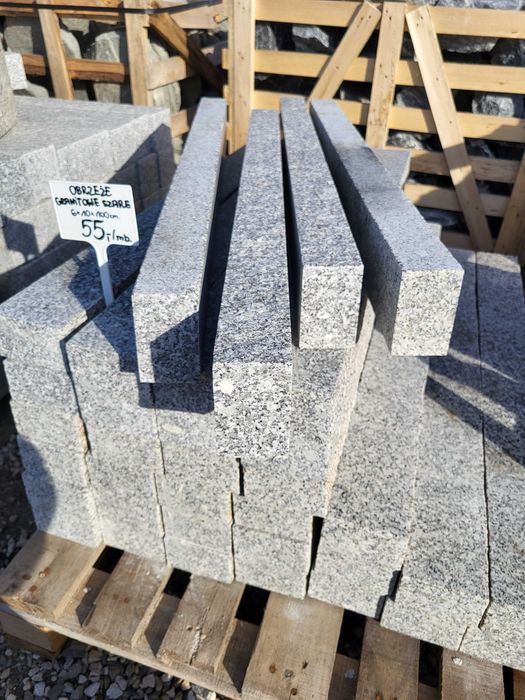 Obrzeże ogrodowe granitowe szare Krawężnik opornik 6x10x100 granit