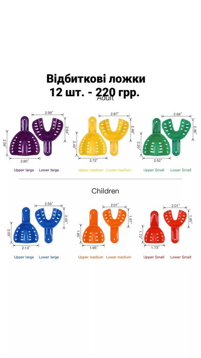 Відбиткові ложки, стоматологія