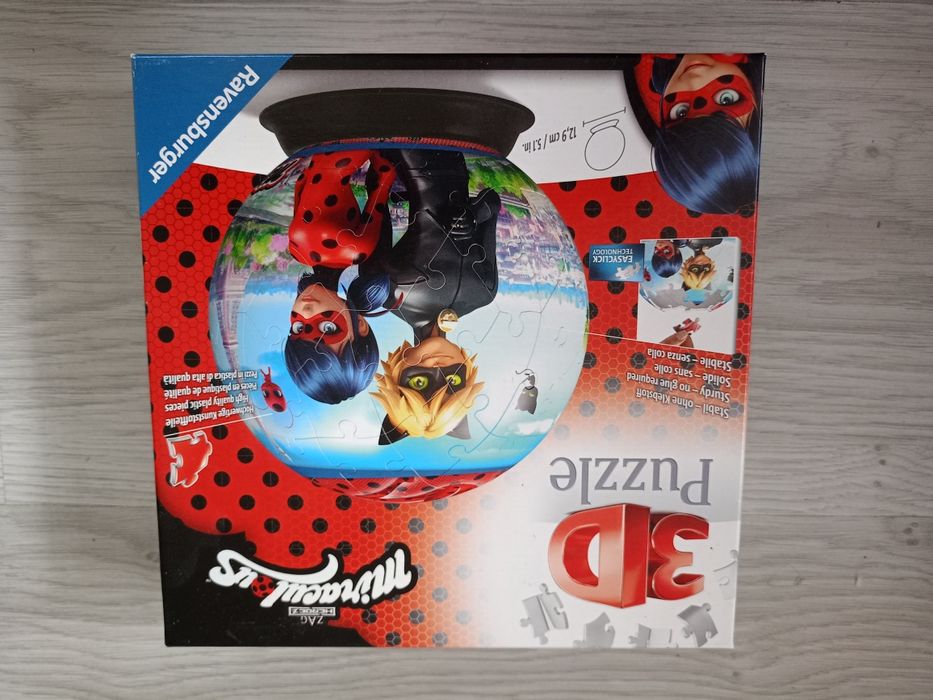 Puzzle 3D Miraculous biedronka i czarny kot Ravensburger 73 elementy