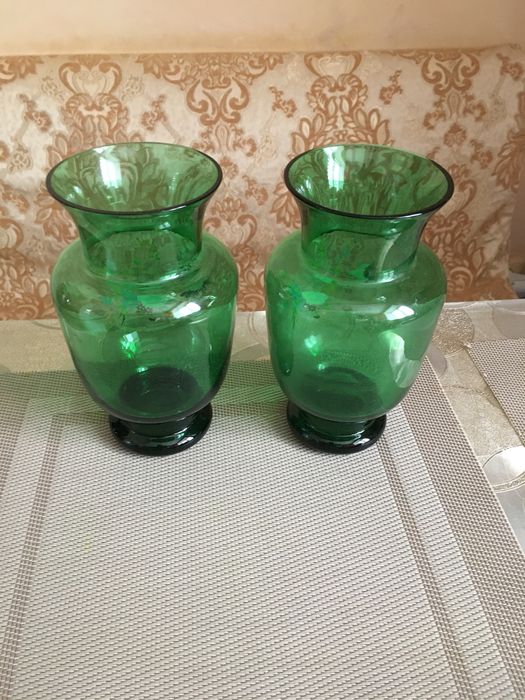 Вазы зеленое стекло ссср