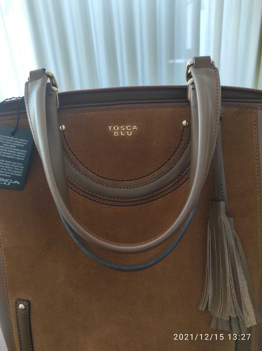 Mala TOSCA BLUE nova pele genuína