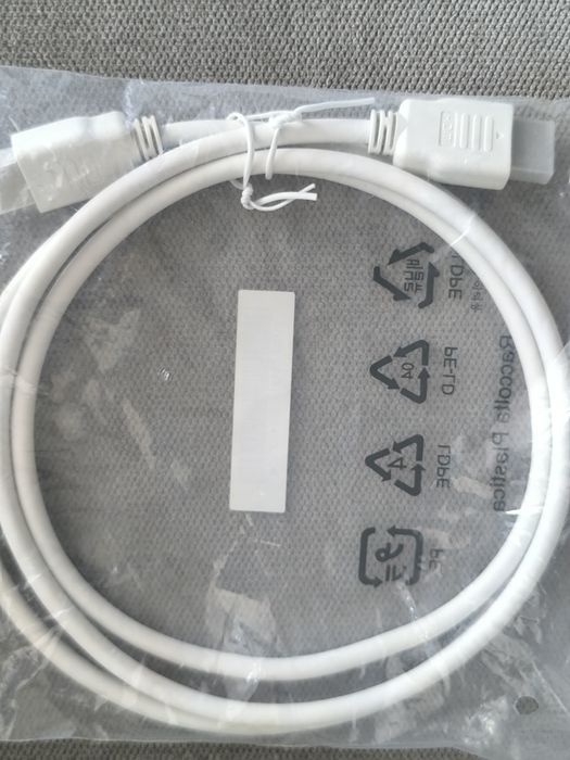 Nowy kabel HDMI 1,3–1,5 m – biały, nieużywany