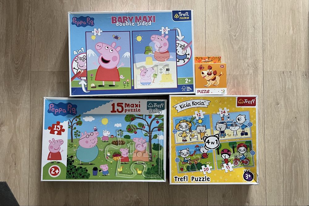 Puzzle maxi trefl dla dzieci 2-3 lata, peppa, kicia kocia
