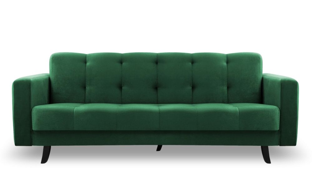 Kanapa wersalka rozkładana zielona welurowa