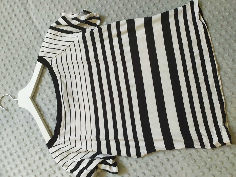 Bluzka damska paski Salko 40 L krótki rękaw