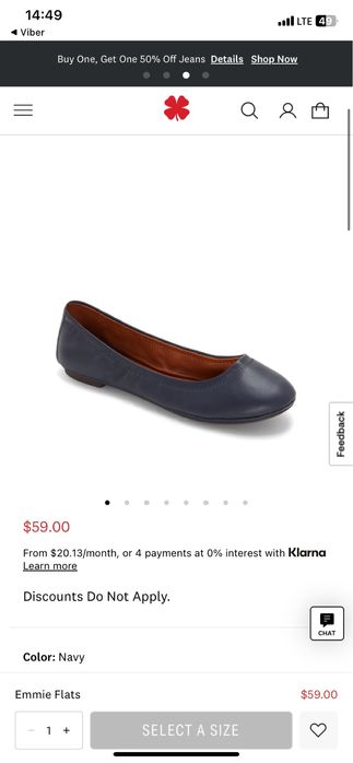 Балетки шкіряні LuckyBrand 36,5 розмір