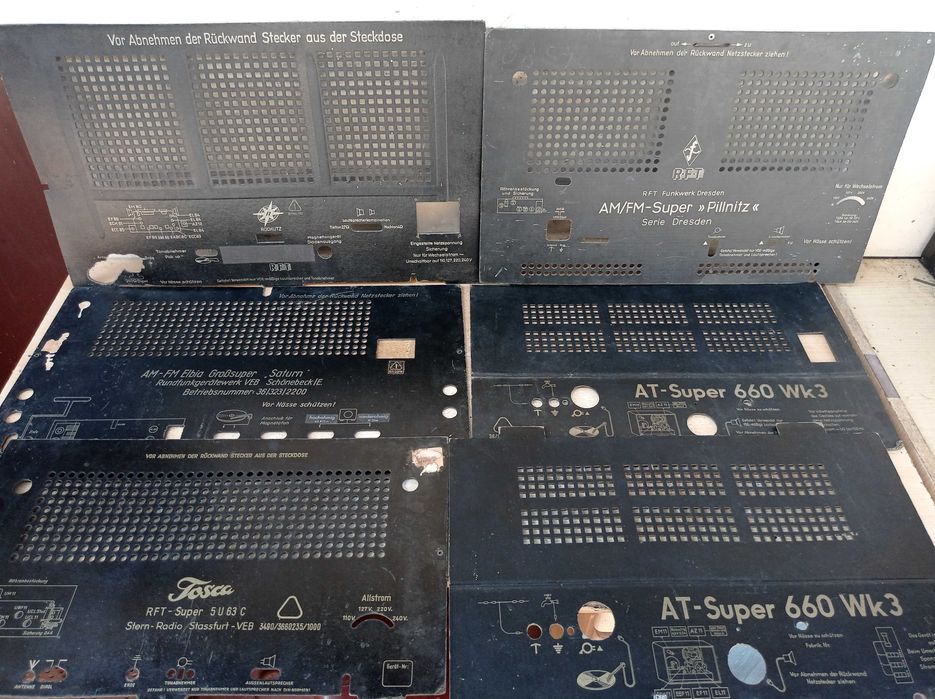 Tylne ścianki - stare radia lampowe