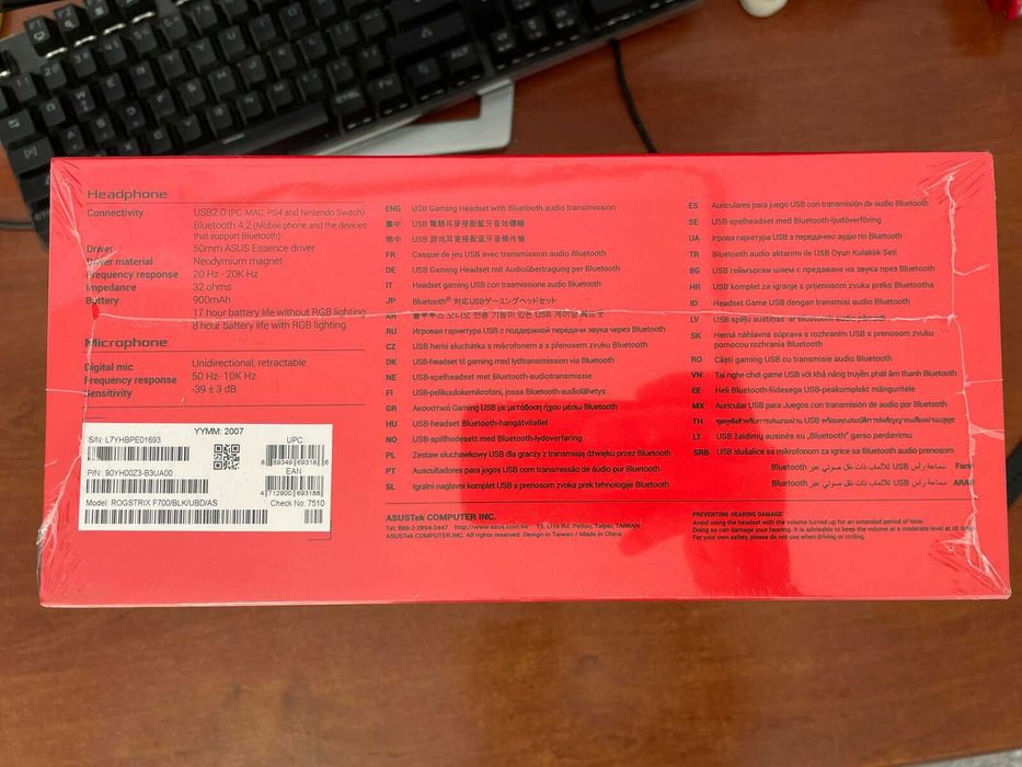 Auscultadores  gaming Asus Rog Strix Fusion 700 - Novos