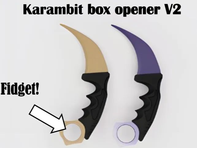 Abre-cartas Karambit V2 com Fidget Spinner