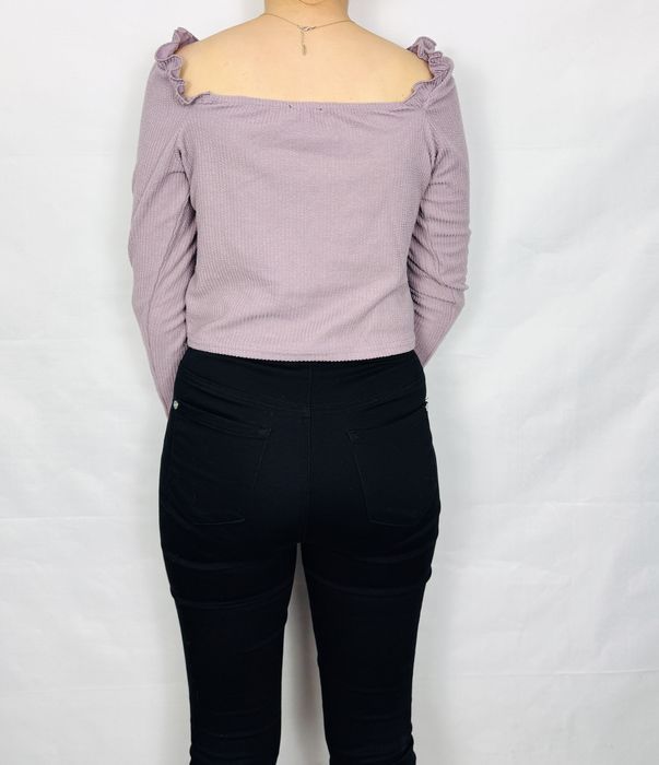 Fioletowa bluzka z falbankami XXL 44
