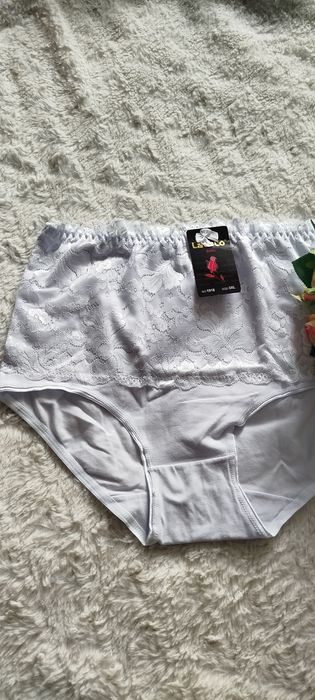 Majtki 46 białe wysoki stan