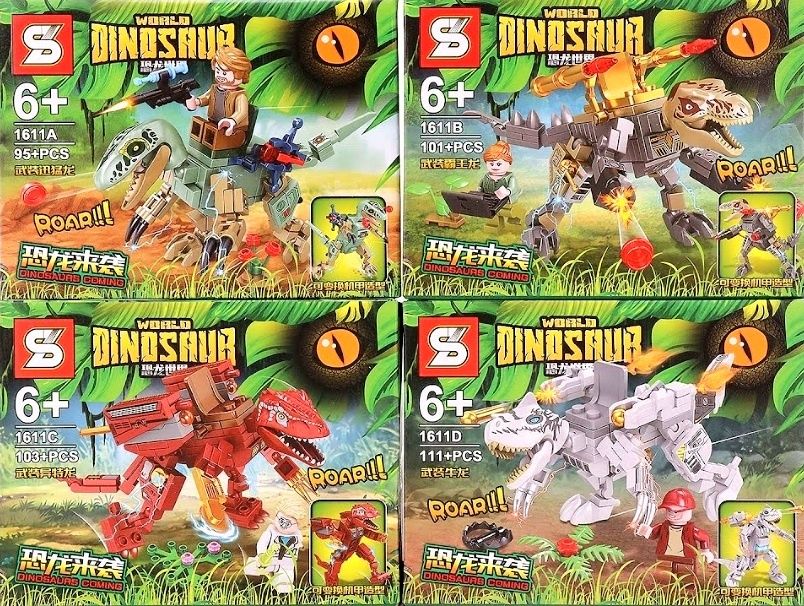 Klocki figurki dinozaury mechy militarne dinozaury kompatybilne z Lego dinozaury mechy mechaniczne dinozaury klocki dinozaury