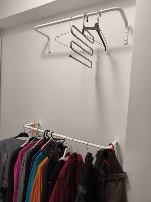 Varão p/roupa, branco, 60-90 cm