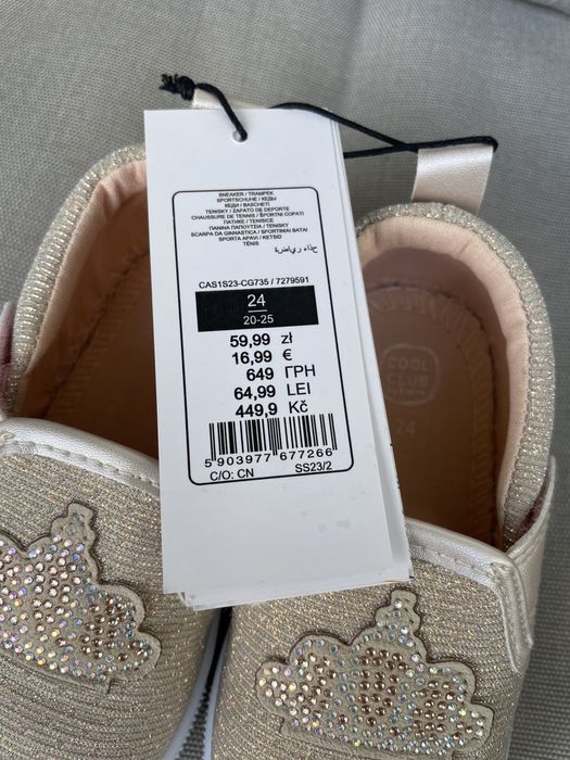 Trampki slip on Cool Club - dziewczęce - Nowe - 24