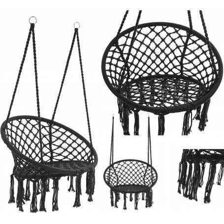 Fotel wiszący huśtawka ogrodowa kokon bujak relaks balkon styl boho