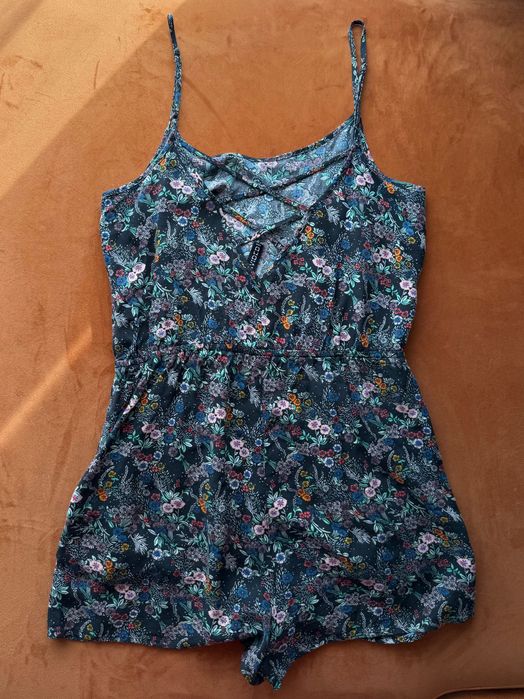 Kombinezon z wiskozy ramiączka z odkrytymi plecami w kwiaty H&M XXS 32
