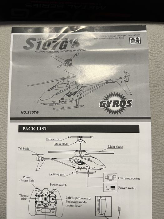 Mini helicóptero de controle remoto Syma S107G