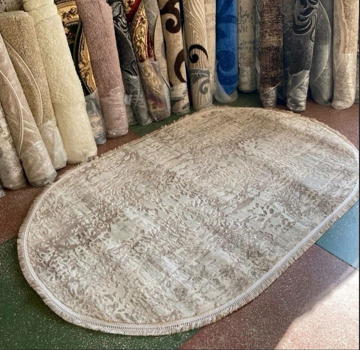 Килим безворсовий Сірий ковер Однотонний ковер Доріжка палас