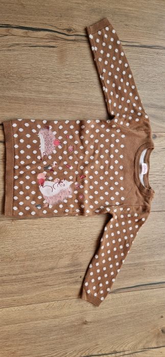 Sweter + 3 bluzki 4-pak jesienny r.98