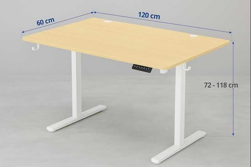 NOWE Biurko Elektryczne Regulowane 120x60cm Podnoszone Do Biura 72-118