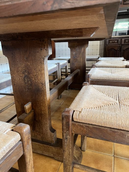 Mesa madeira com bancos - conjunto