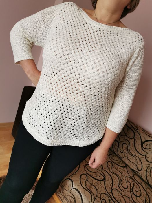 Sweter beżowy kremowy ecru śmietankowy bexleys vintage L XL 40 42