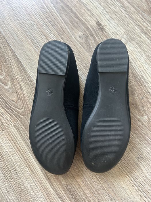 Baleriny balerinki baletki skórzane czarne leather 36