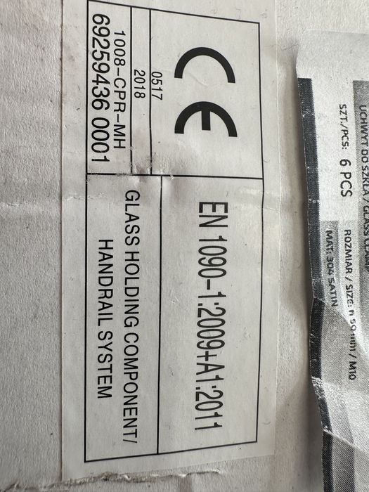 N01.5010.4XS Uchwyt do szkła fi 50/M10 do pow. płaskiej, 4XS