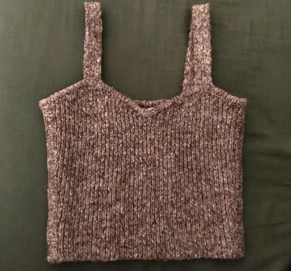 ZARA - Top de alças em malha torçal