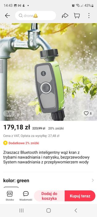 Sterownik nawadniania rainpoint 1-strefowy z bluetooth nowy