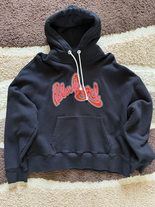 Palm Angels Men's Cotton Seasonal Logo Hoodie Sweatshirt Black