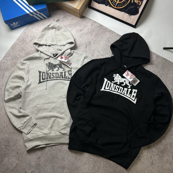 Худи Lonsdale чорний та сірий XS,S,M,L,XL