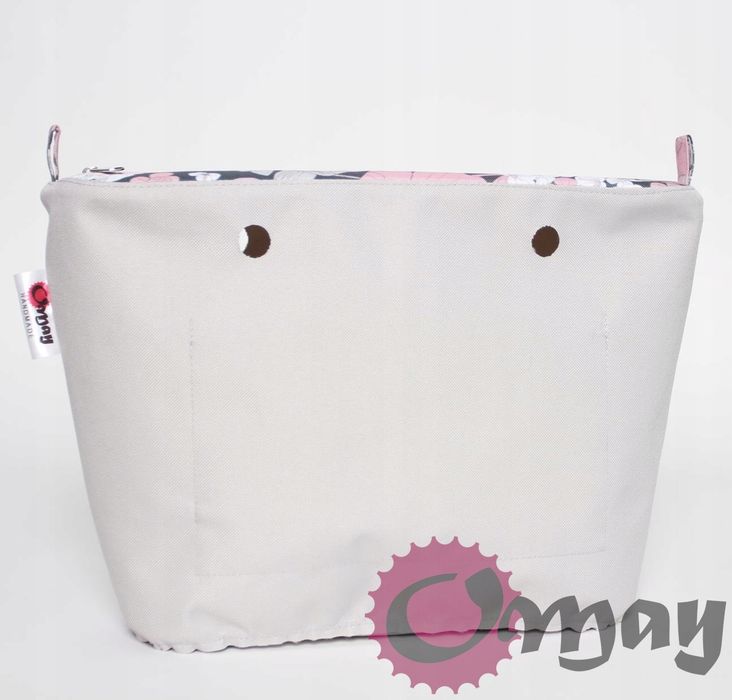 organizer OBAG STANDARD kwiaty pudrowy róż szary wkład OMAY