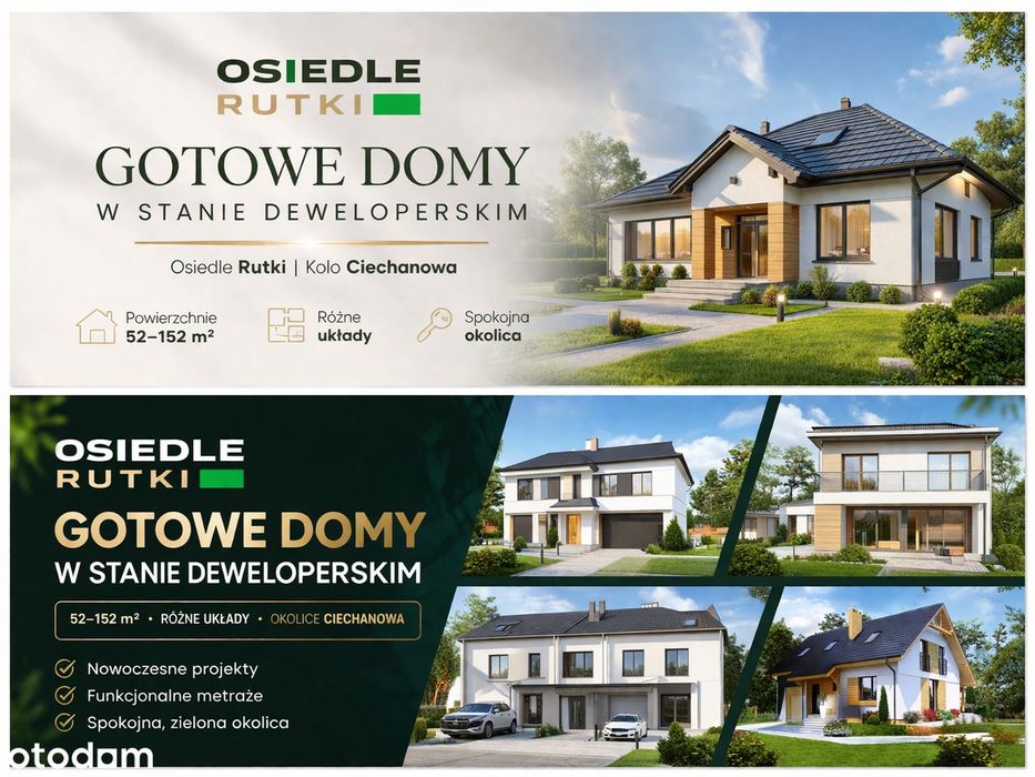 Domy STAN DEWELOPERSKI | metraże od 52m2 do 152m2 | różne ceny