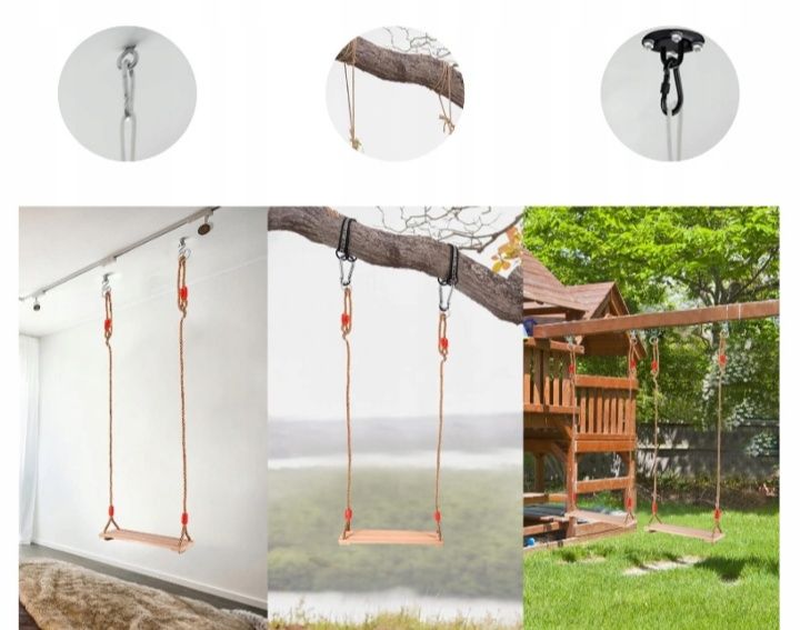 Drewniana huśtawka, Huśtawka ogrodowa do 150kg, Dla dzieci