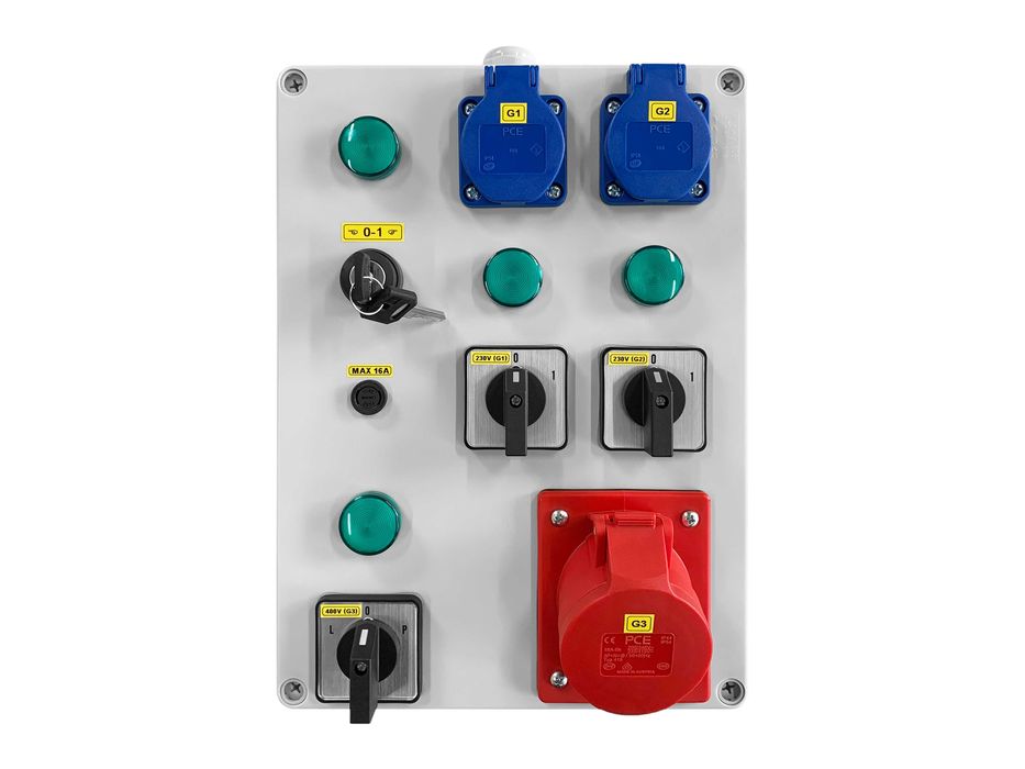 Rozdzielnica elektryczna na klucz, gniazda 2x16A 230V | 1x16A 400V 5P