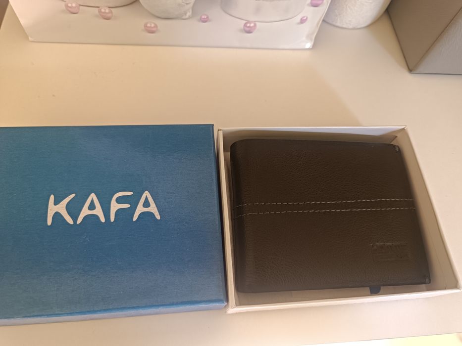 Nowy portfel męski Kafa skórzany