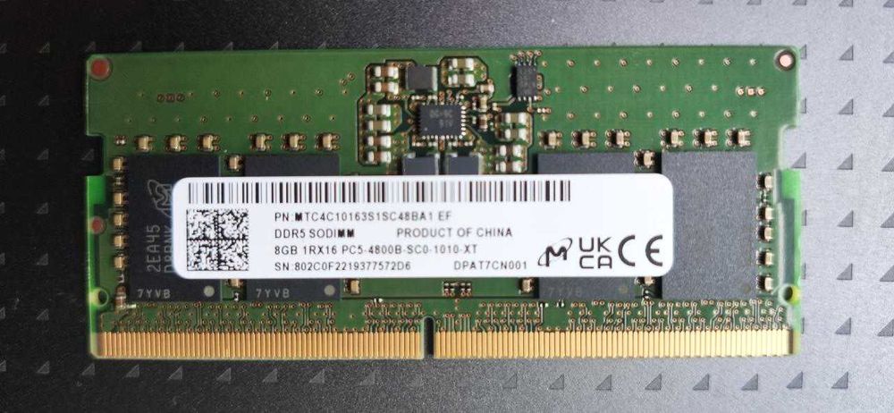 Оперативна пам'ять Micron 2 x 8GB SO-DIMM DDR5 4800 MHz
