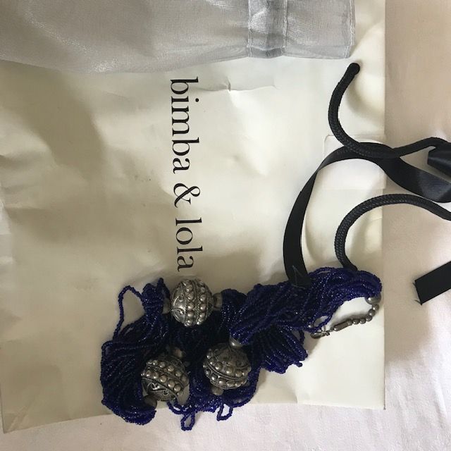 Colar azul e metal Bimba & Lola NOVO com saco