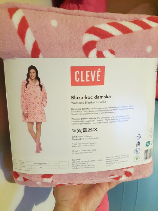 Kocobluza, duży rozmiar, wzór "Laski"