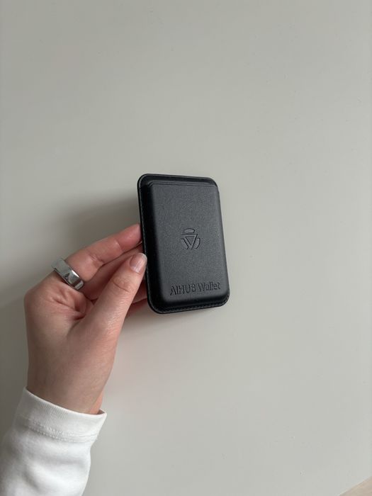 Portfel MagSafe AIHUB Wallet | Magnetyczny etui na karty do iPhone | Czarny