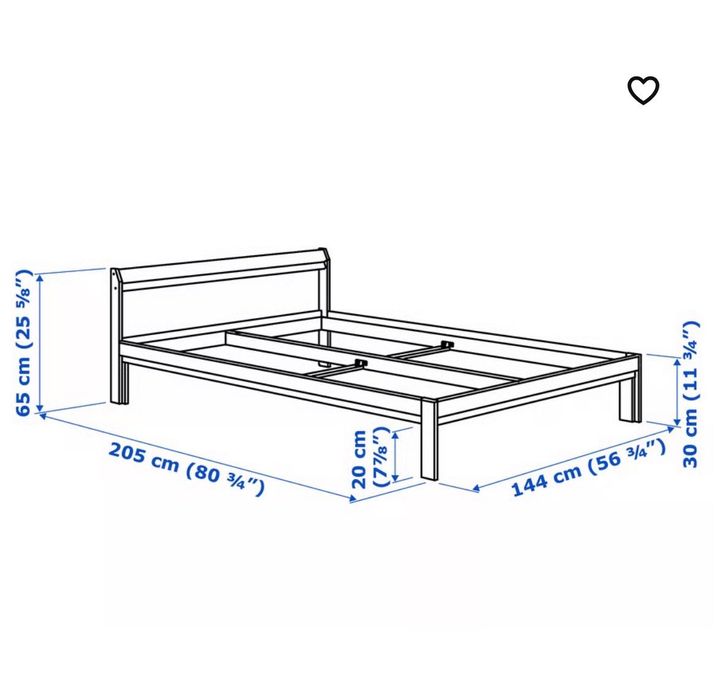 Cama pinho Ikea Neiden 140x200 inclui estrado e colchão