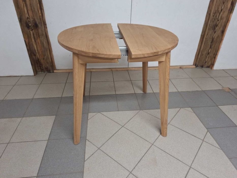 MAŁY Stół  dębowy fi 80 cm rozkładany do 160cm - dostępny od ręki