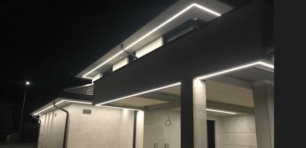 Wyjątkowa LINIA LED Nowoczesna Podbitka Pergola Elewacja Dom Hotel