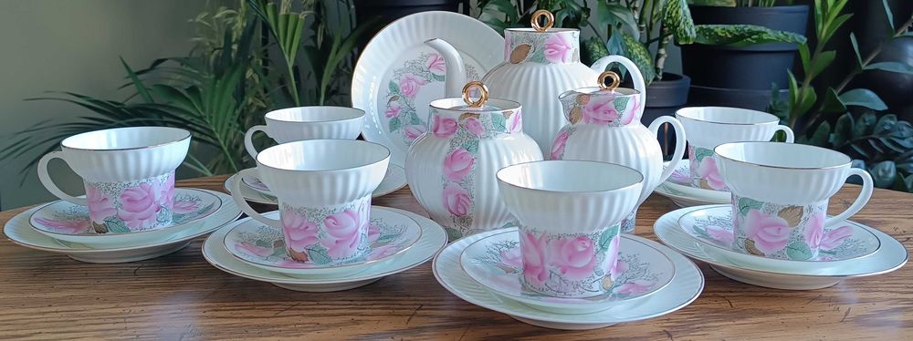 Porcelanowy serwis do herbaty – Łomonosow. Fason Fala.