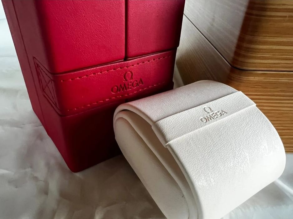 Nowe Drewniane Pudełko na Zegarek Box Szkatułka po Zegarku OMEGA Etui