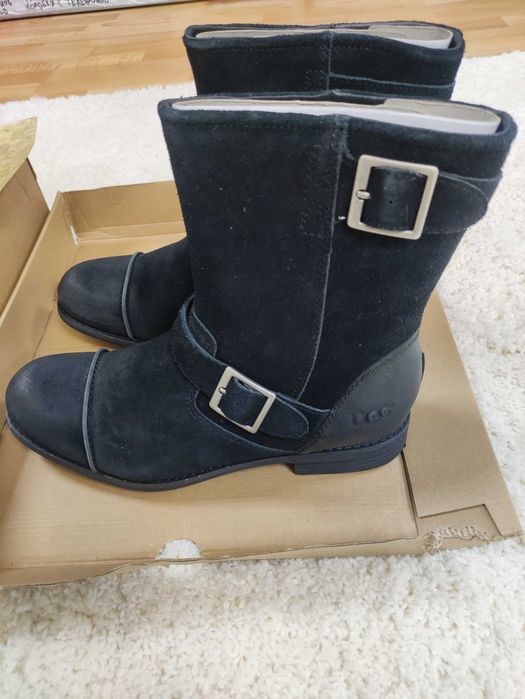 UGG сапоги черная замша зимний стиль