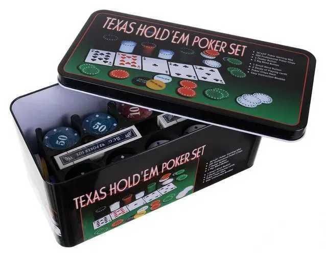 Zestaw do Pokera Texas Żetony 200szt Karty Mata