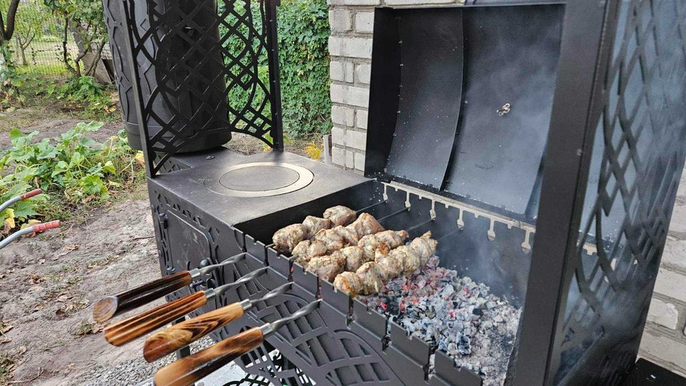 Мангал з дахом та  коптильнею Повний Фарш